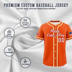 Orange White Red Father's Day Classic Baseball Jersey 3