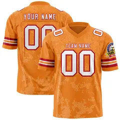 Orange White-Red Green Graffiti Line Football Jersey