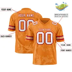 Orange White-Red Green Graffiti Line Football Jersey 2