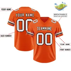 Orange White Retro Sleeve Line Authentic Football Jersey 2