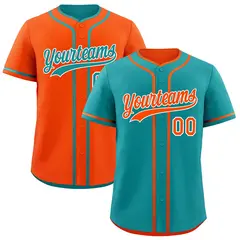 Orange White Reversible Baseball Jersey Moisture-Wicking