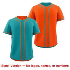 Orange White Reversible Baseball Jersey Moisture-Wicking 9