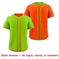 Orange White Reversible Baseball Jersey Moisture-Wicking 9
