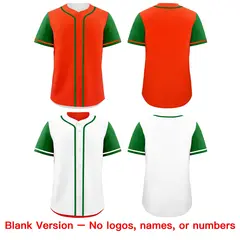 Orange White Reversible Raglan Sleeves Baseball Jersey 9