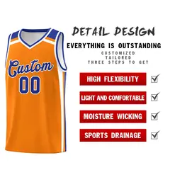 Orange White Royal Blue Charge Series Basketball Jersey 2