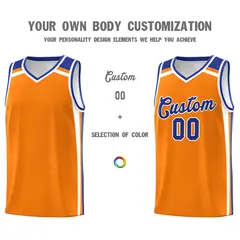 Orange White Royal Blue Charge Series Basketball Jersey 3