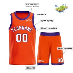Orange White-Royal Bull Classic Sets Basketball Jersey 3