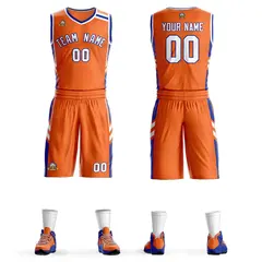 Orange White Royal Classic Mesh Basketball Jersey Sets