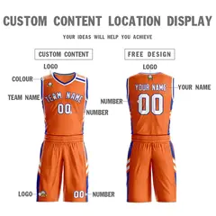 Orange White Royal Classic Mesh Basketball Jersey Sets 3