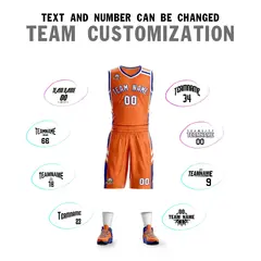 Orange White Royal Classic Mesh Basketball Jersey Sets 4