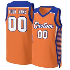 Orange White-Royal Classic Mesh Basketball Jersey Tops