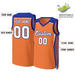 Orange White-Royal Classic Mesh Basketball Jersey Tops 2