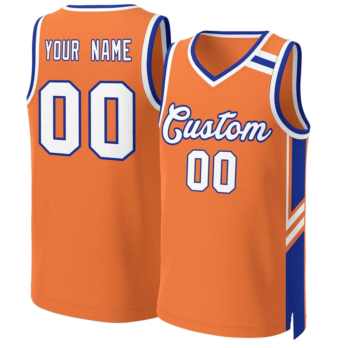 Orange White Royal Classic Mesh Basketball Jersey