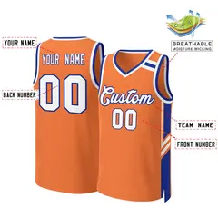 Orange White Royal Classic Mesh Basketball Jersey 2