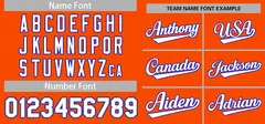 Orange White-Royal Full-Button Classic Baseball Jersey 3