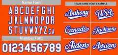 Orange White-Royal Full-Button Classic Baseball Jersey 3