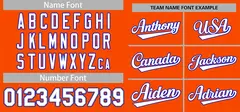 Orange White-Royal Full-Button Classic Baseball Jersey 4