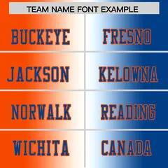 Orange White-Royal Gradient Football Jersey 3