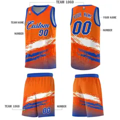 Orange White Royal Graffiti Basketball Jersey 5