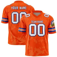 Orange White-Royal Graffiti Line Authentic Football Jersey