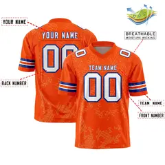 Orange White-Royal Graffiti Line Authentic Football Jersey 2