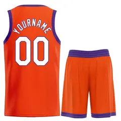Orange White-Royal Heal Basketball Jersey Uniform Set 2