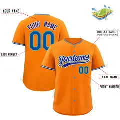 Orange White Royal Baseball Jersey 2