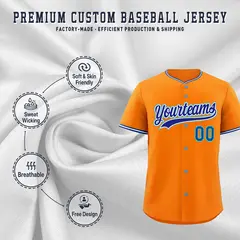 Orange White Royal Baseball Jersey 3