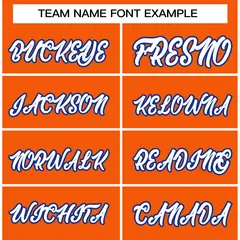 Orange White-Royal Varsity Full-Snap Letterman Jacket 3