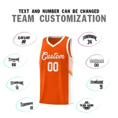 Orange White Side Stripe Fashion Basketball Uniform Jersey 4