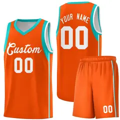 Orange White Sleeve Color Blocking Classic Basketball Jersey 1