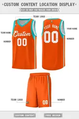Orange White Sleeve Color Blocking Classic Basketball Jersey 2