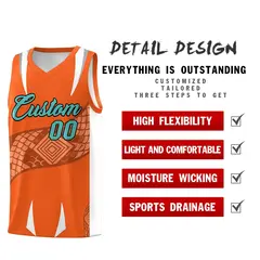 Orange White Snake Scale Venomous Fang Graffiti Basketball Jersey 2