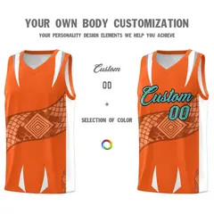 Orange White Snake Scale Venomous Fang Graffiti Basketball Jersey 3