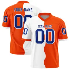 Orange White Split Fashion Mesh Authentic Football Jersey