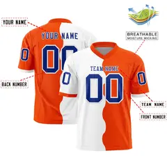 Orange White Split Fashion Mesh Authentic Football Jersey 2