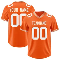 Orange White Square Neckline Football Jersey