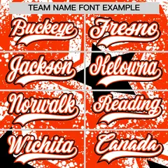Orange White Star Graffiti Baseball Jersey 7