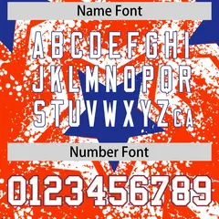 Orange White Star Graffiti Baseball Jersey 7