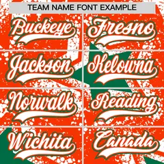 Orange White Star Graffiti Baseball Jersey 6