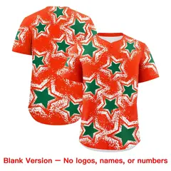 Orange White Star Graffiti Baseball Jersey 8