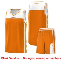Orange White Star Pattern Team Basketball Jersey 2