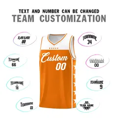 Orange White Star Pattern Team Basketball Jersey 5