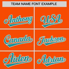 Orange White Star Ribbing Authentic Baseball Jersey 3