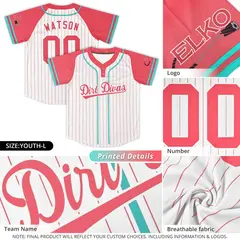 Orange White Stripe Raglan Two-Button Softball Jersey 5