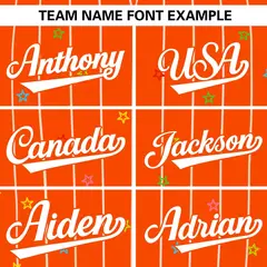 Orange White Stripe Star Pattern Authentic Baseball Jersey 3
