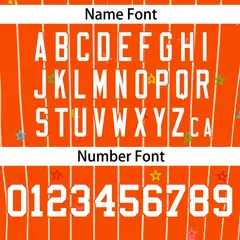 Orange White Stripe Star Pattern Authentic Baseball Jersey 4