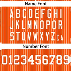 Orange White Striped Fashion Two-Button Softball Jersey 3