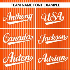 Orange White Striped Fashion Two-Button Softball Jersey 4