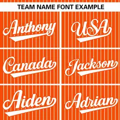 Orange White Striped Pullover Baseball Jersey 3